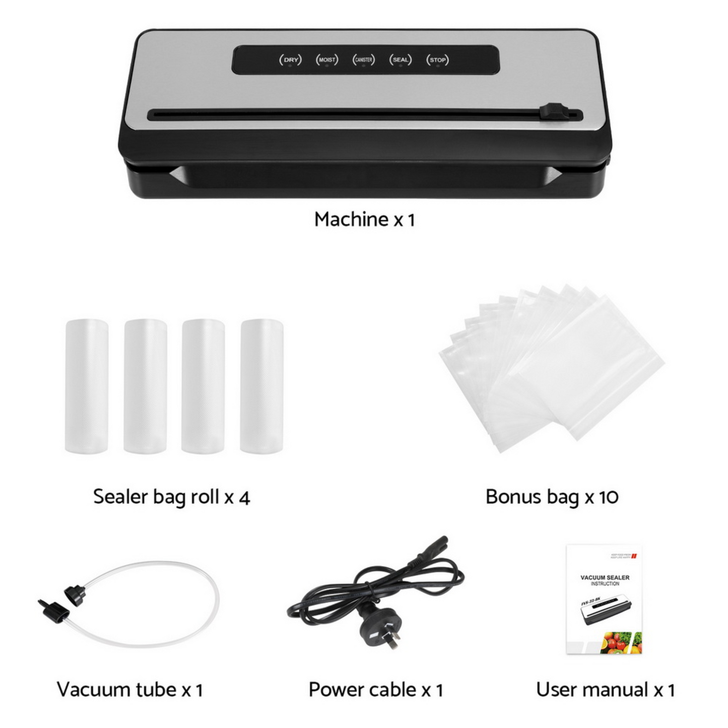 Devanti Food Vacuum Sealer Machine 32cm | 4 Modes with 4 free bag rolls (15cm)