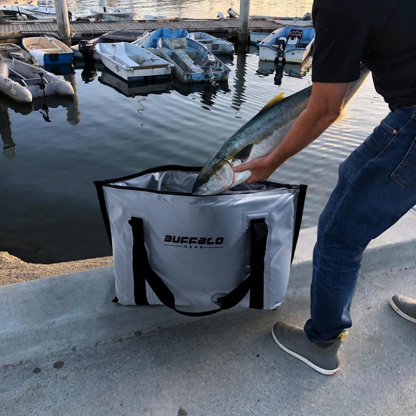 Buffalo Gear 35L Insulated Fish Cooler Bag with Flat Bottom