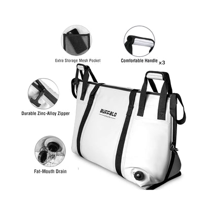Buffalo Gear 55L Insulated Fish Cooler Bag with Flat Bottom