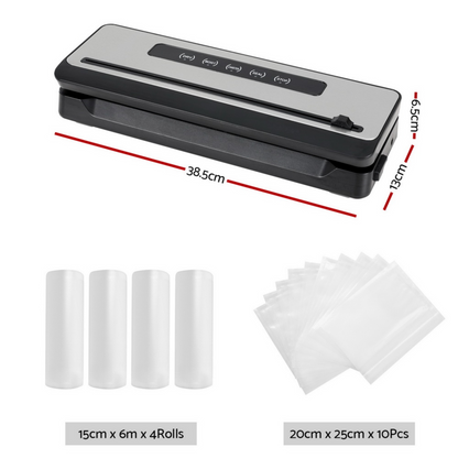 Devanti Food Vacuum Sealer Machine 32cm | 4 Modes with 4 free bag rolls (15cm)